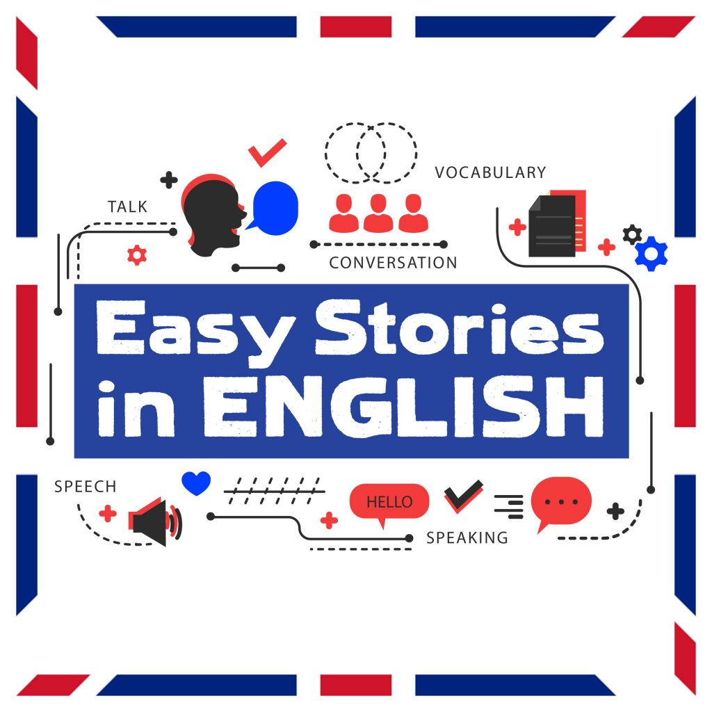Es la portada de Easy Stories in English con fondo blanco y letras sobre fondo azul indicando el título.