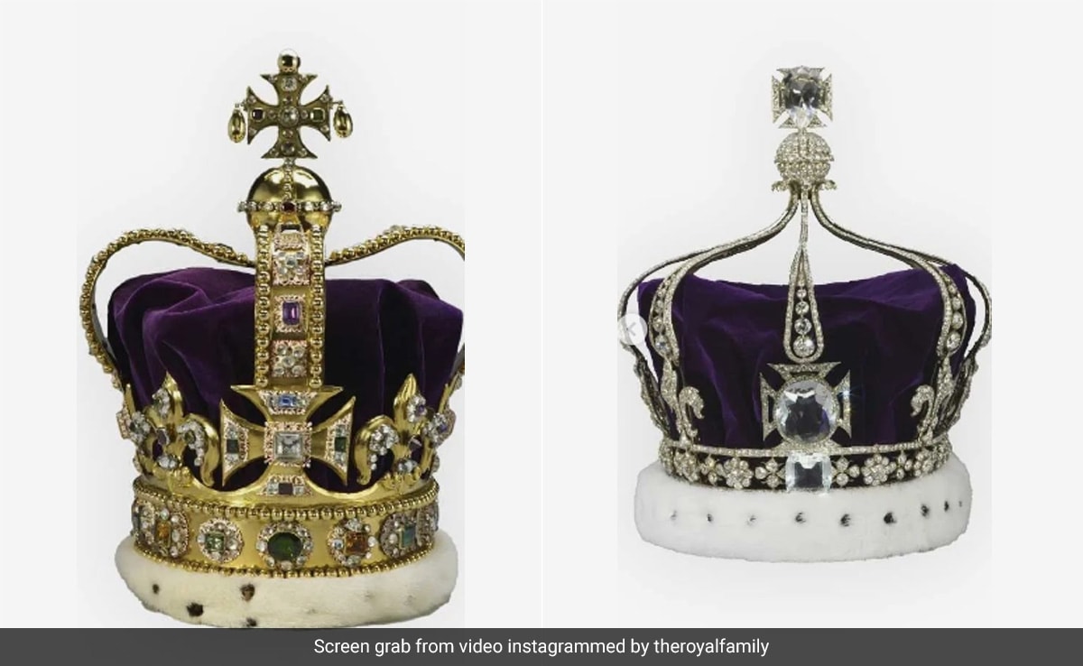 Dos coronas, la de Saint Edward con la que se coronó al Rey y la de la reina María con la que se coronó a Camilla